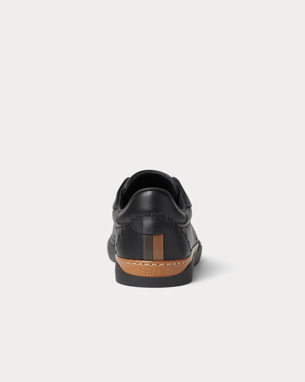Fendi City Leather Black Low Top Sneakers - 4