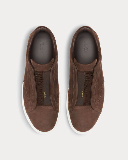 Fendi City Suede Brown Low Top Sneakers - 2