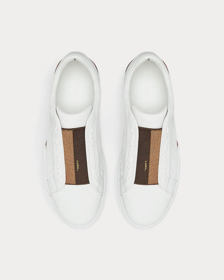 Fendi City Leather White Low Top Sneakers - 3