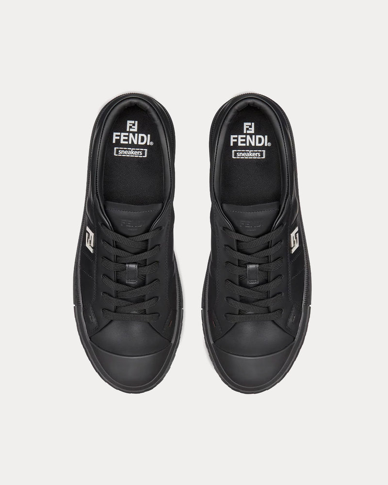 Fendi Domino Leather Black Low Top Sneakers - 2