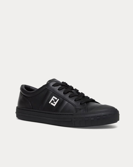 Fendi Domino Leather Black Low Top Sneakers - 3