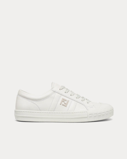 Fendi Domino Leather White Low Top Sneakers - 1