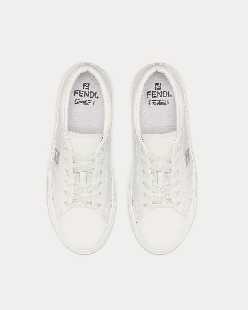 Fendi Domino Leather White Low Top Sneakers - 2