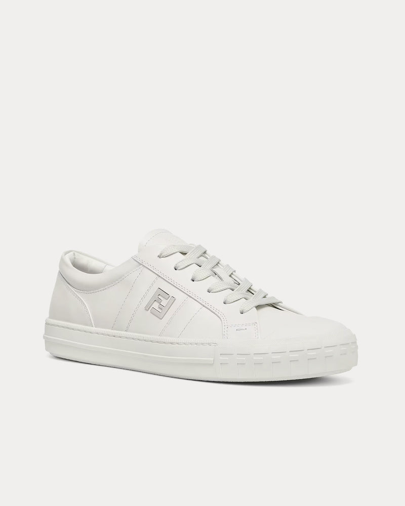 Fendi Domino Leather White Low Top Sneakers - 3