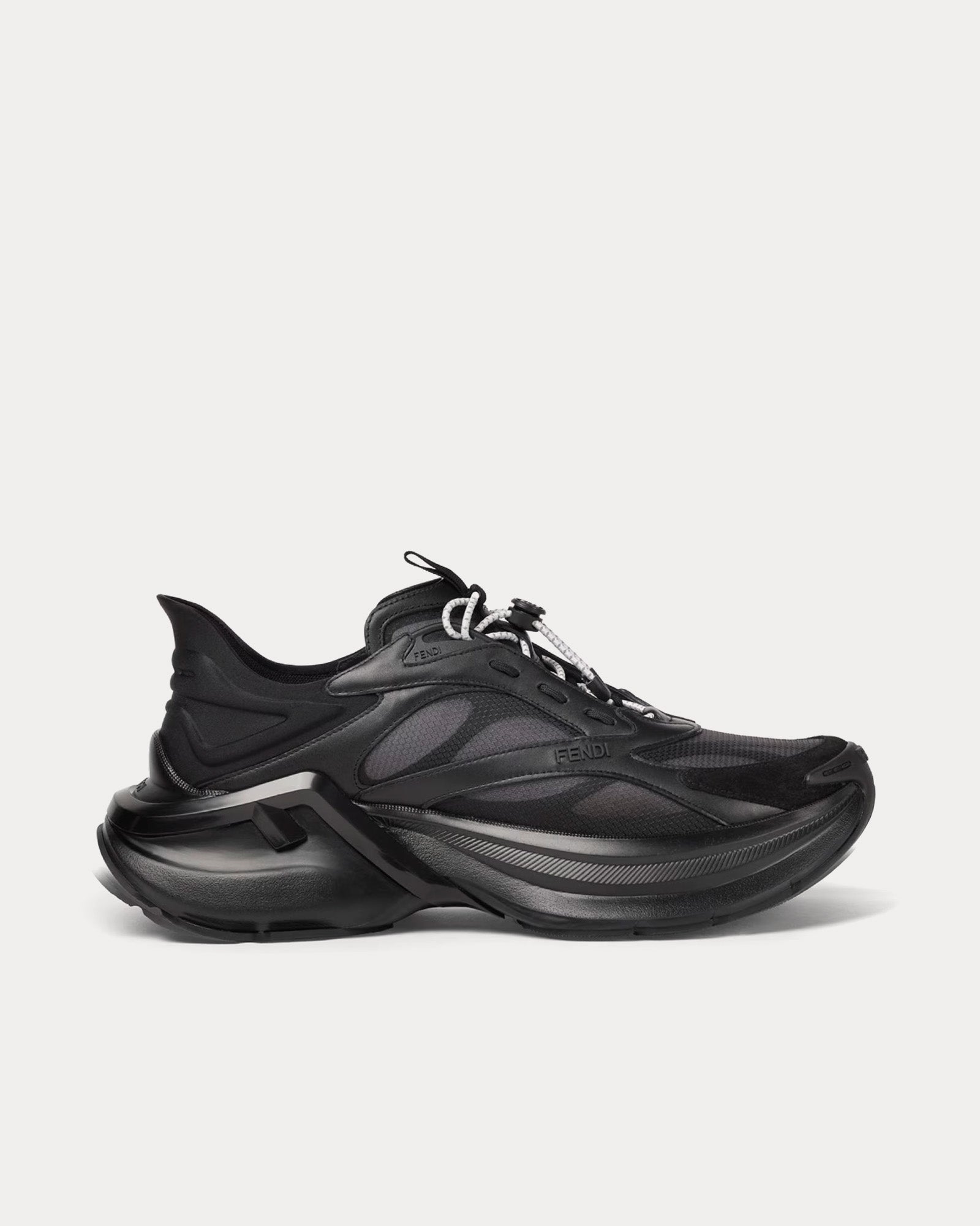 【最終値下げ】新品　FENDI メッシュスニーカー 38 黒 Fendi Women's F-Light Leather & Mesh Black Low Top Sneakers