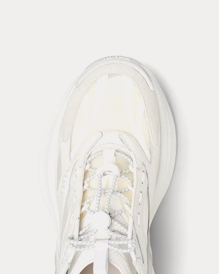 Fendi F-Light Leather & Mesh White Low Top Sneakers - 5