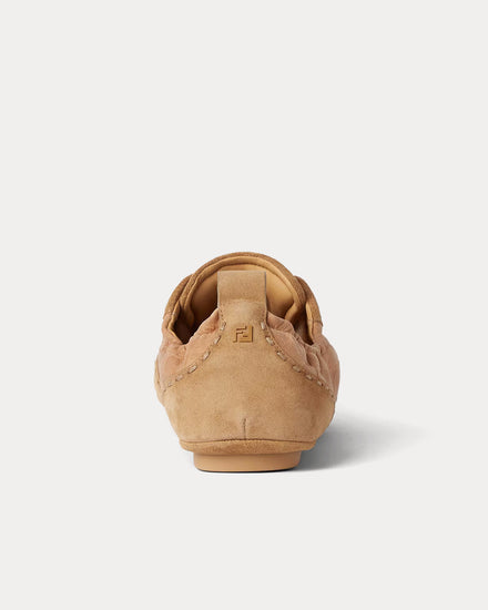 Fendi Fit Leather Beige Low Top Sneakers - 4