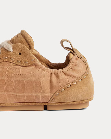 Fendi Fit Leather Beige Low Top Sneakers - 5