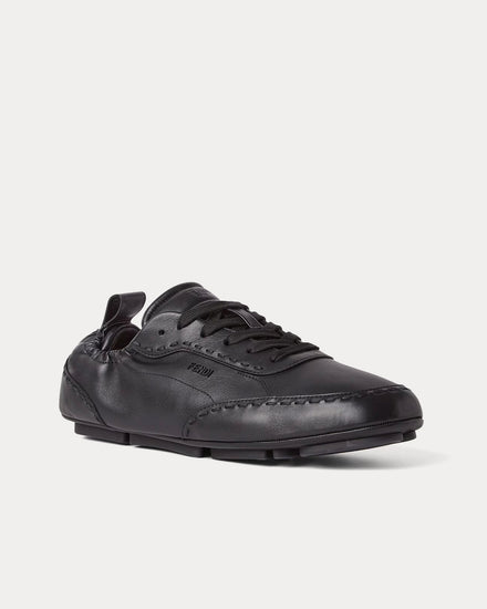 Fendi Fit Leather Black Low Top Sneakers - 3