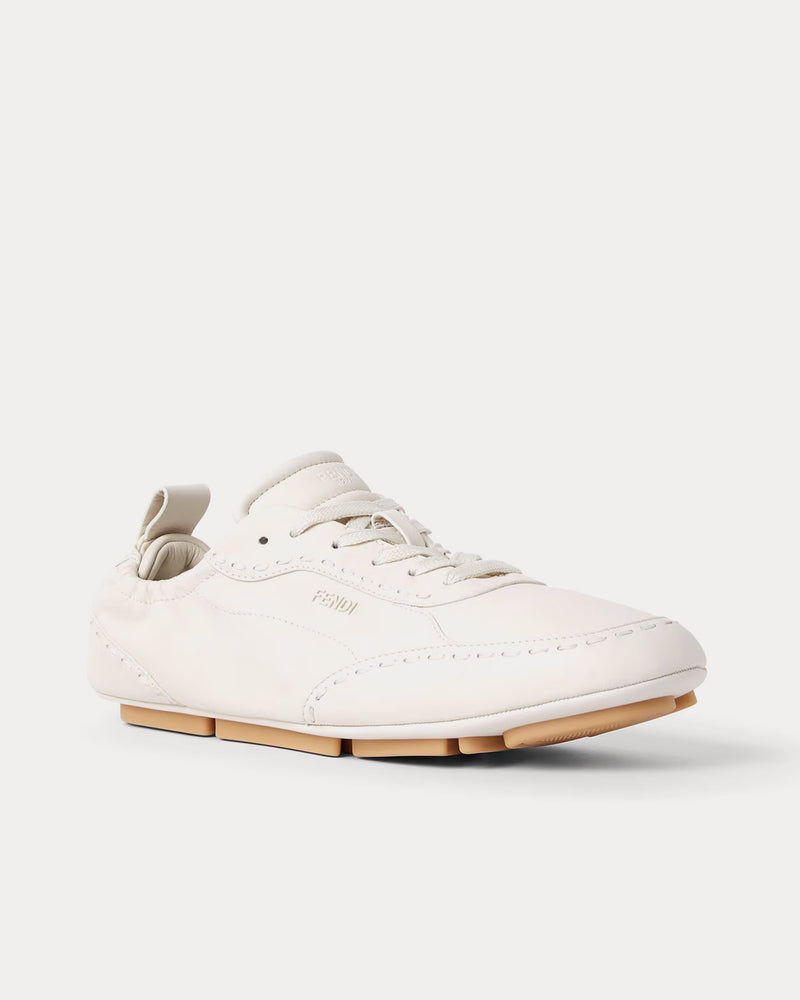 Fendi Fit Leather White Low Top Sneakers - 3