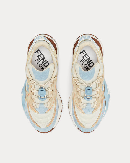Fendi Flow Mesh & Suede Light Blue Low Top Sneakers - 2