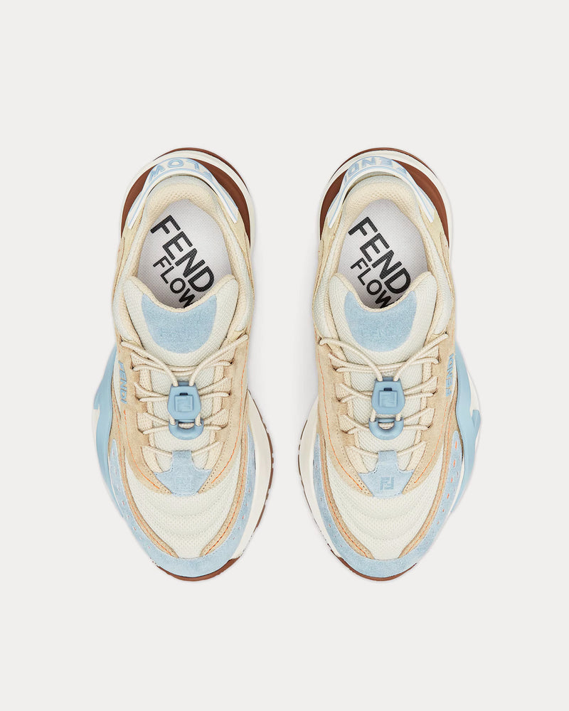 Fendi Flow Mesh & Suede Light Blue Low Top Sneakers - 2