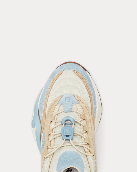 Fendi Flow Mesh & Suede Light Blue Low Top Sneakers - 5