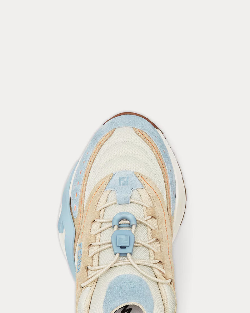 Fendi Flow Mesh & Suede Light Blue Low Top Sneakers - 5