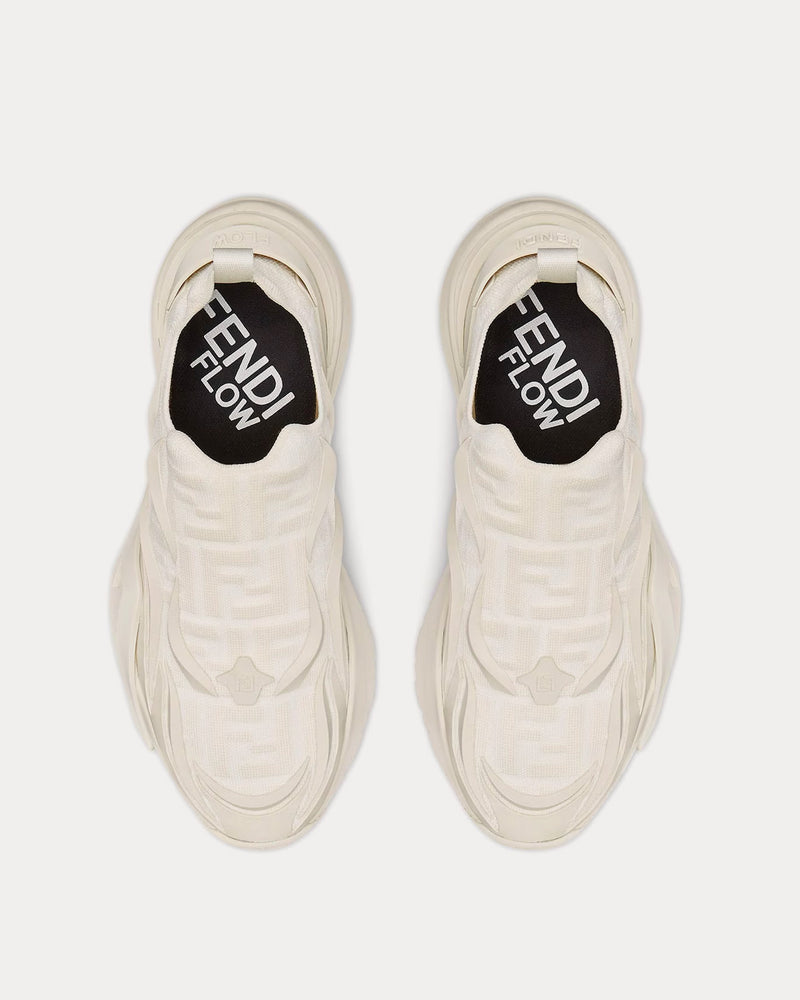 Fendi Men's Flow Mesh White Slip On Sneakers