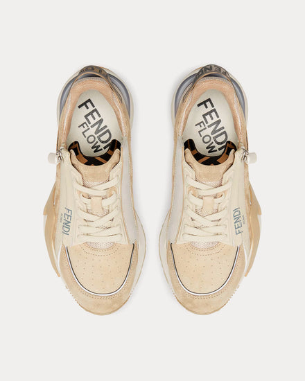 Fendi Flow Suede Beige Low Top Sneakers - 2