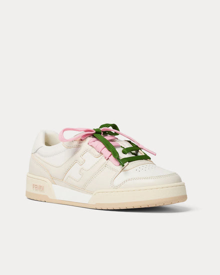 Fendi Match Leather White Low Top Sneakers - 3