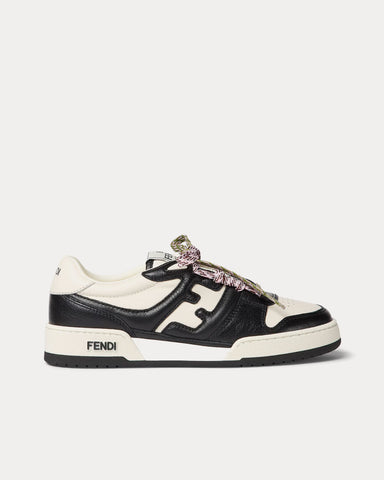 Fendi Match Leather Black / White Low Top Sneakers