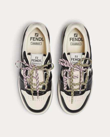 Fendi Match Leather Black / White Low Top Sneakers - 2