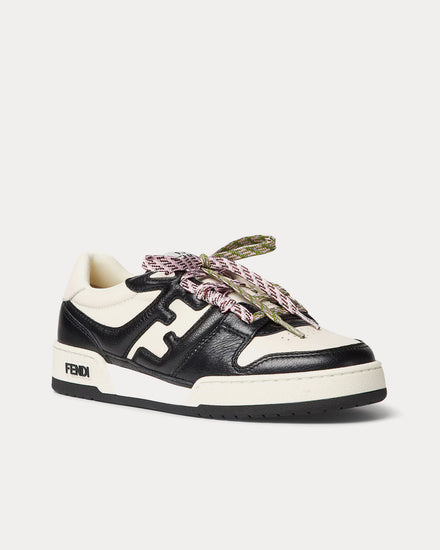 Fendi Match Leather Black / White Low Top Sneakers - 3