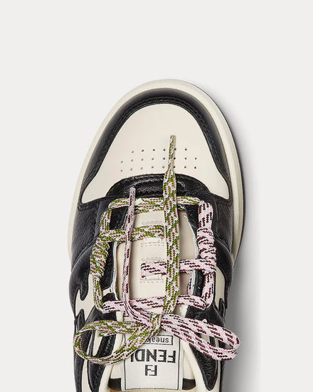 Fendi Match Leather Black / White Low Top Sneakers - 5