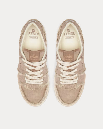Fendi Match Canvas Beige Low Top Sneakers - 2