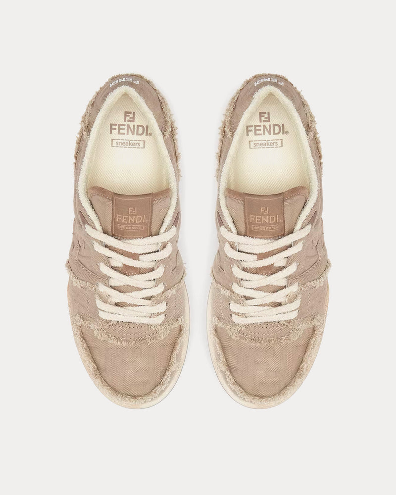 Fendi Match Canvas Beige Low Top Sneakers - 2