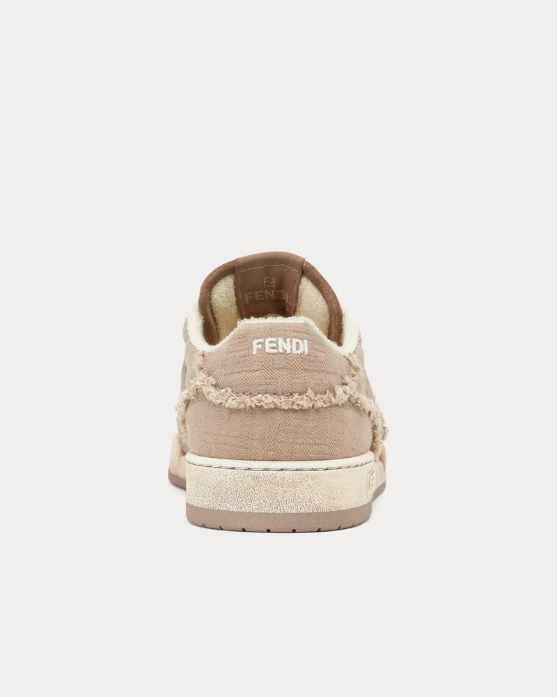 Fendi Match Canvas Beige Low Top Sneakers - 4
