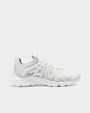 Fendi Tag Technical Mesh White Low Top Sneakers