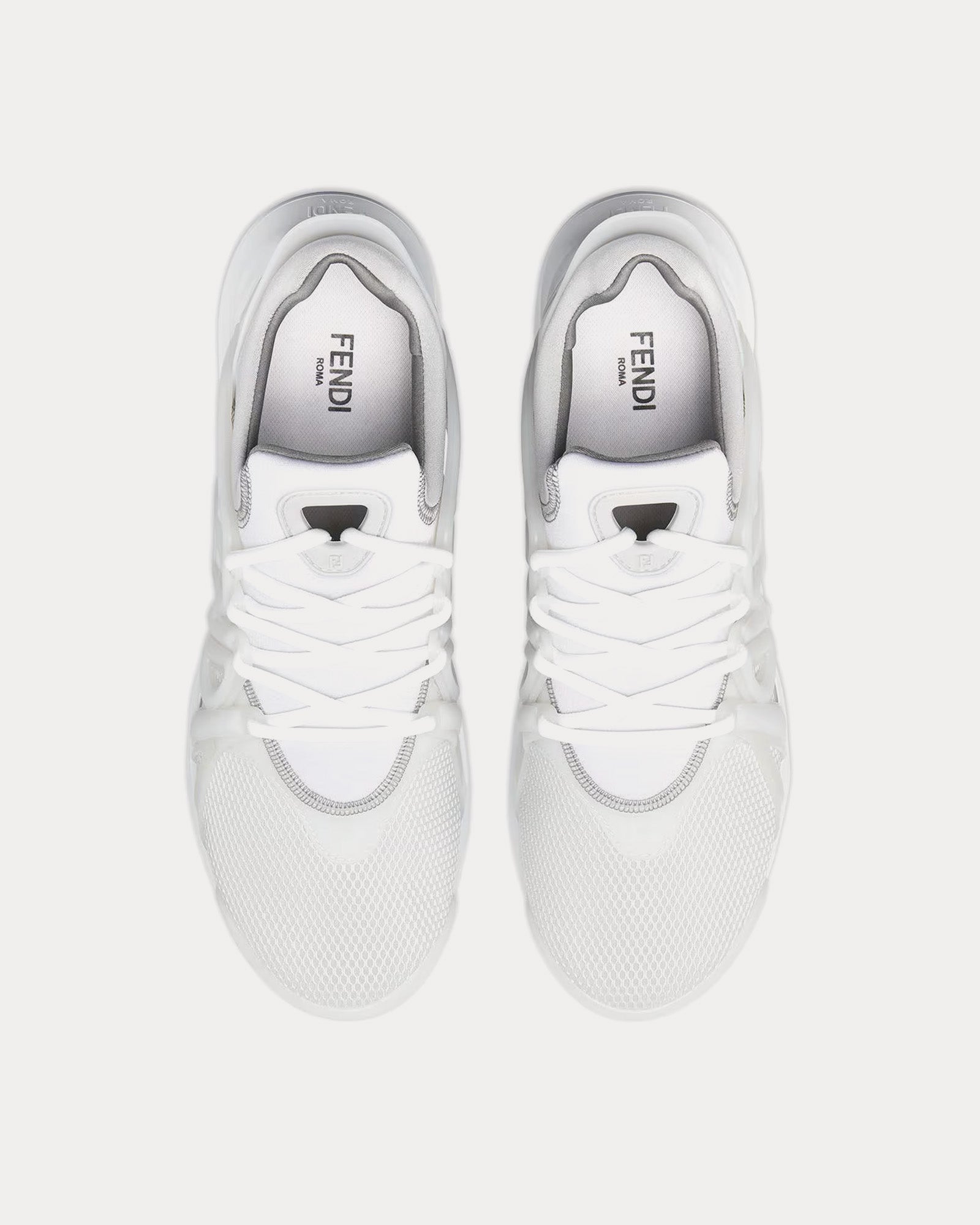 Fendi - Tag Technical Mesh White Low Top Sneakers