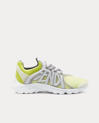 Fendi Tag Technical Mesh Yellow Low Top Sneakers