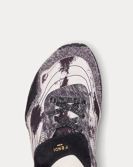 Fendi Wave Pulse Cavallino Calfskin Grey / Black Low Top Sneakers - 5