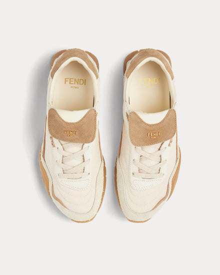 Fendi Wave Pulse Suede White / Beige Low Top Sneakers - 2