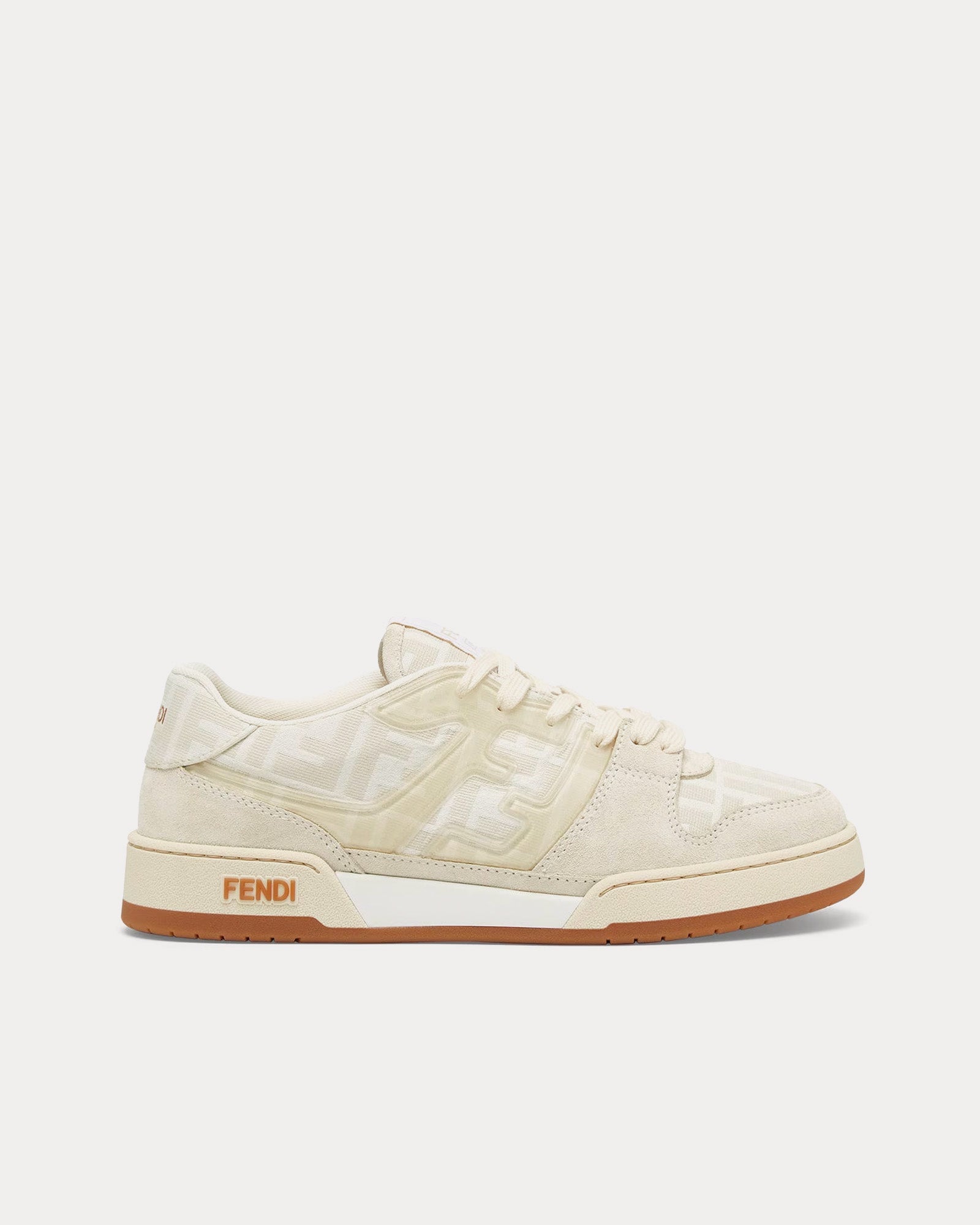 Fendi by Stefano Pilati - Match FF Fabric Canvas & Suede Dove Grey / White Low Top Sneakers