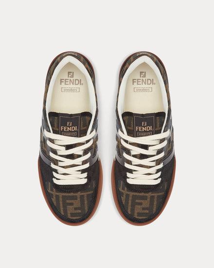 Fendi by Stefano Pilati Match FF Fabric Canvas & Suede Black / Brown / Tobacco Low Top Sneakers - 2