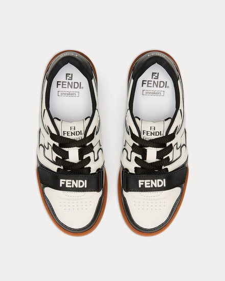 Fendi Match Strap Leather Black / White Low Top Sneakers - 2