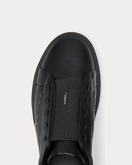 Fendi City Leather Black Low Top Sneakers - 5