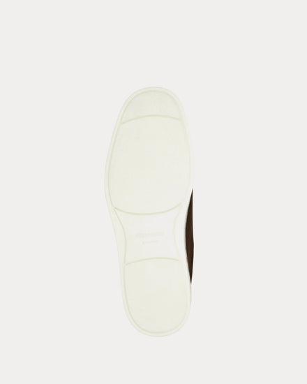 Ferragamo Derby Nubuck Brown Slip On Sneakers - 4