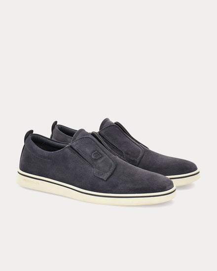 Ferragamo Derby Suede Rainy Grey Slip On Sneakers - 3