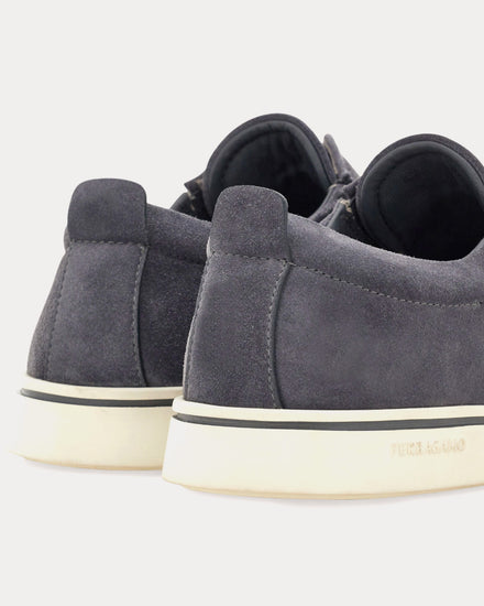 Ferragamo Derby Suede Rainy Grey Slip On Sneakers - 5