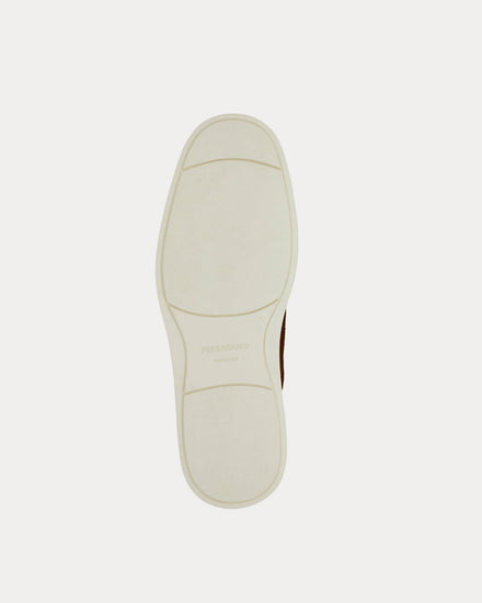 Ferragamo Derby Suede Brown Slip On Sneakers - 4