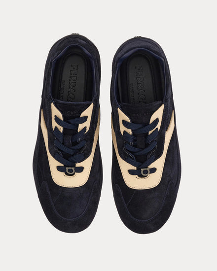 Ferragamo Sebastien Navy Blue / Parchment Low Top Sneakers - 2