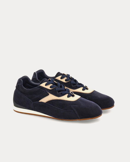 Ferragamo Sebastien Navy Blue / Parchment Low Top Sneakers - 3