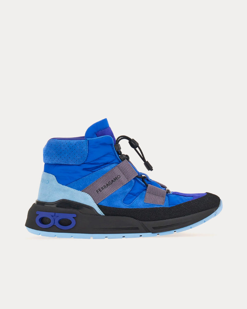 Ferragamo Men's Leonida Trekking Black Lapis Lazuli High Top