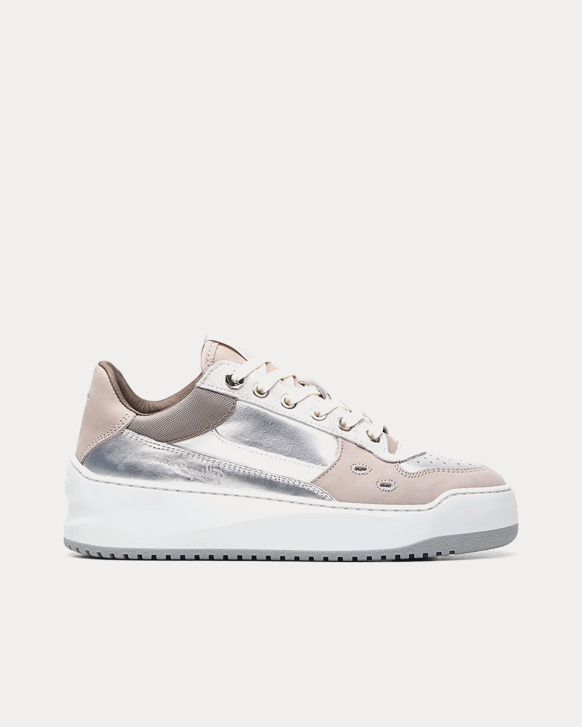 Filling Pieces - Avenue Cup Silver Low Top Sneakers