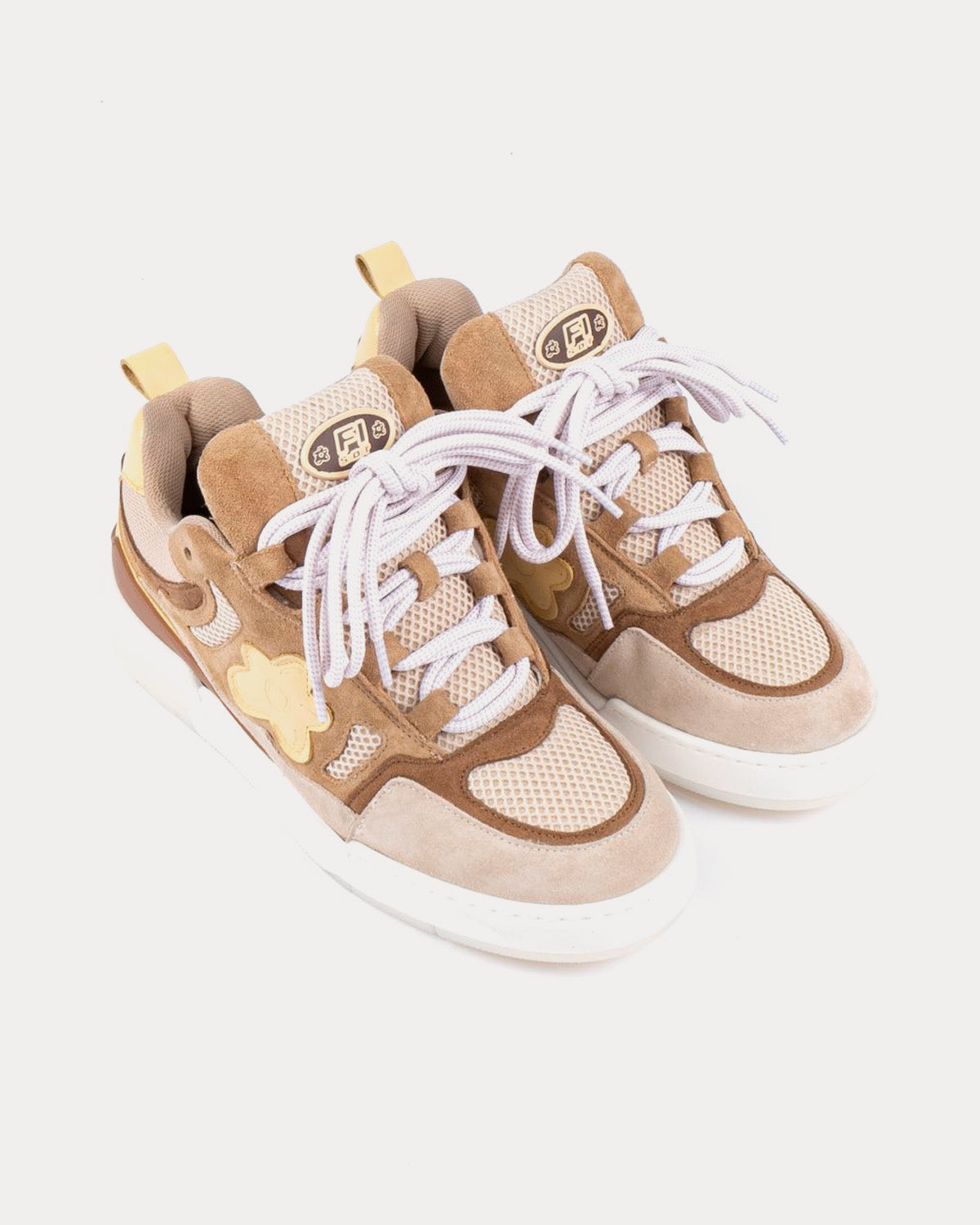 Flower Instincts x Sneakmart - Mad Hunny Beige / White Low Top Sneakers