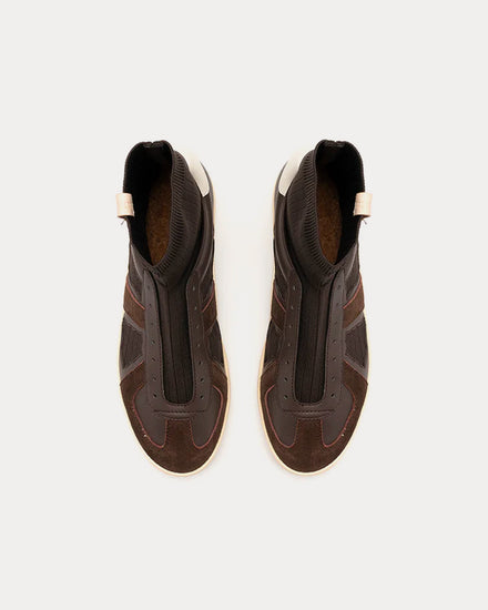 Foot Industry GAT Socks Dark Brown High Top Sneakers - 2