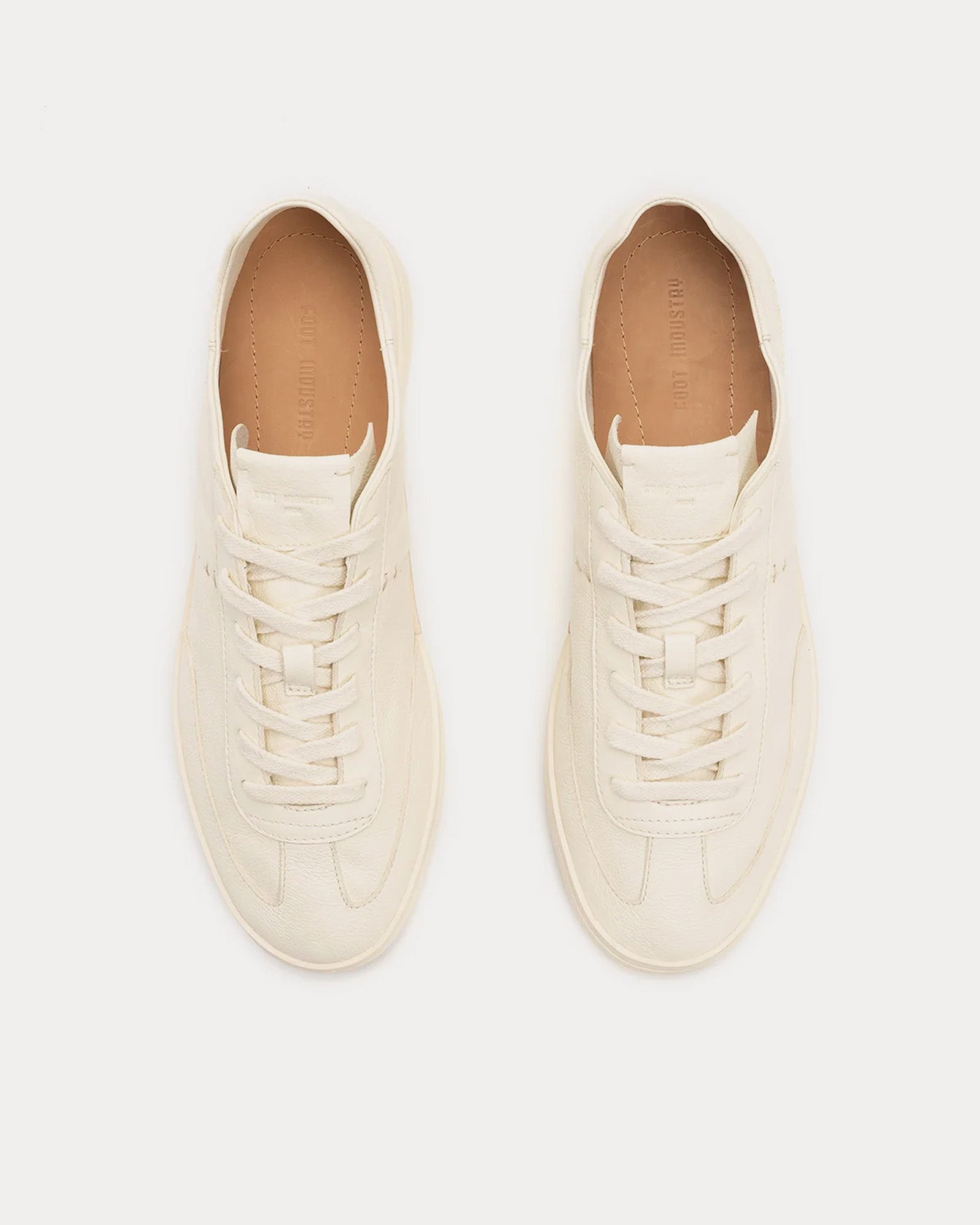 Foot Industry - GAT OP Leather Antique White Low Top Sneakers