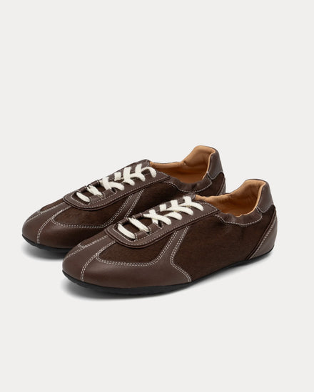 Foot Industry Soft Glow GAT Dark Brown Low Top Sneakers - 3
