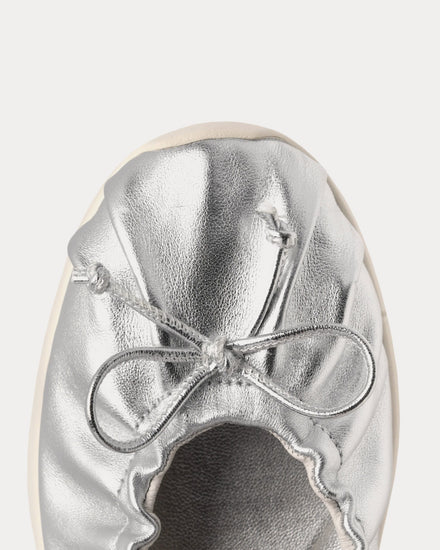 Foot Industry Ballet Flats Silver Slip Ons - 4